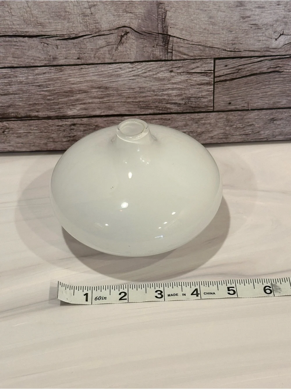 Vintage IKEA Salong White Opaline Glass Bud Vase Johanna Jelinek Onion Squat